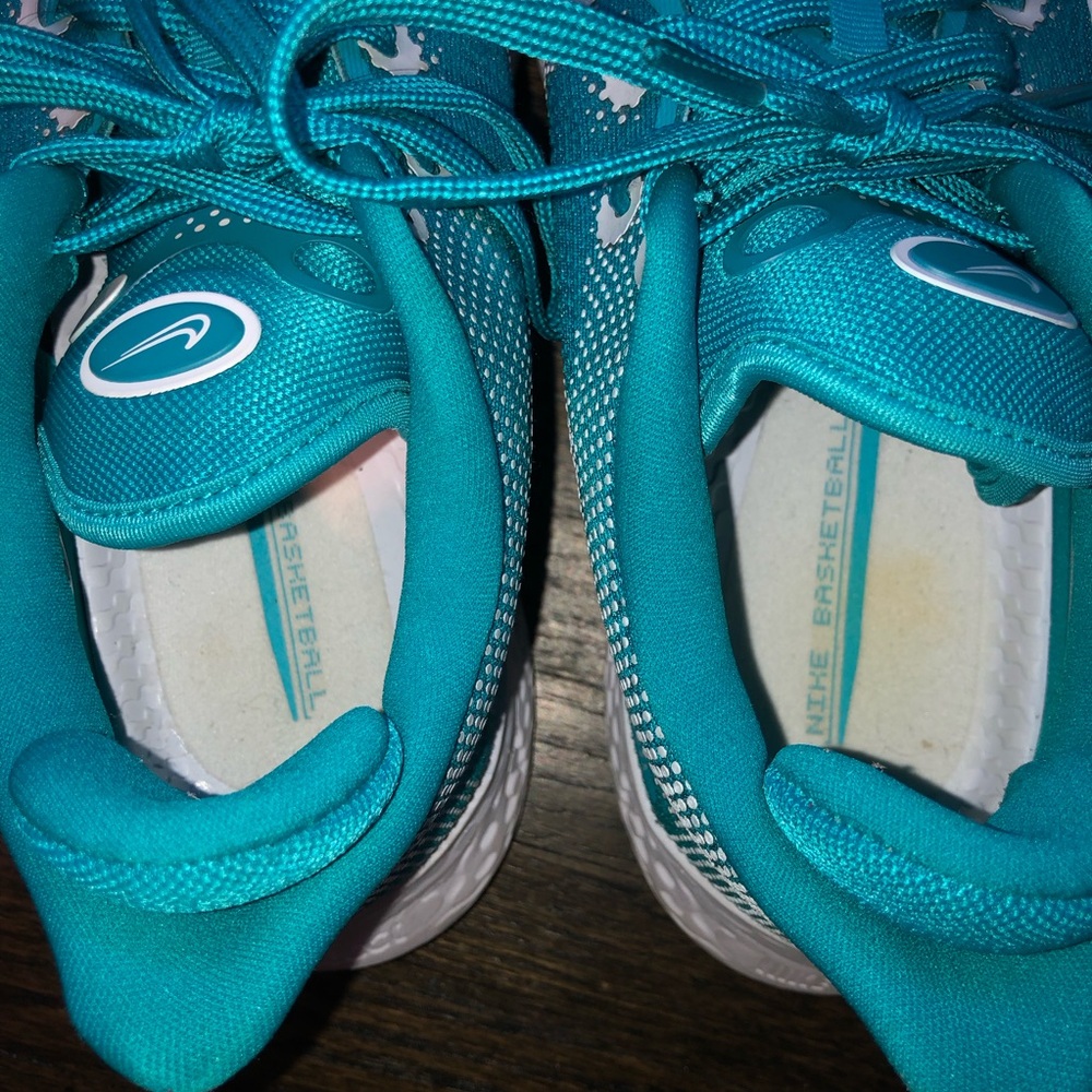 Nike Air Zoom Mens BB Teal and White Basketball Shoes size 11 - Picture 3 of 13